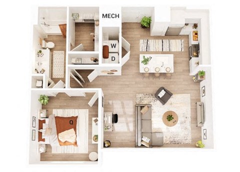 two floor plan of a house with a bedroom and a living room